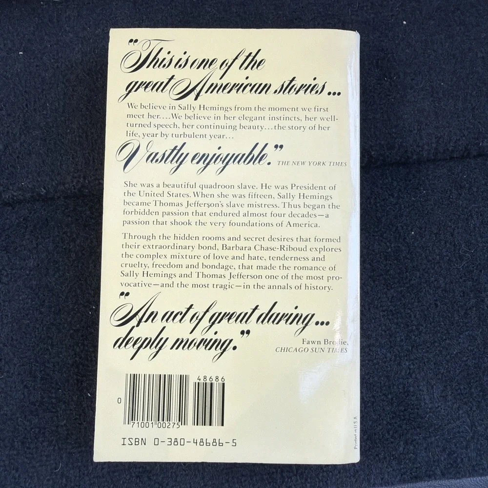 Sally Hemings : A Novel by‎ Barbara Chase-Riboud (1980, PB) 1st Avon Printing